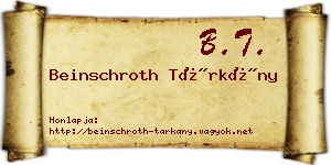Beinschroth Tárkány névjegykártya